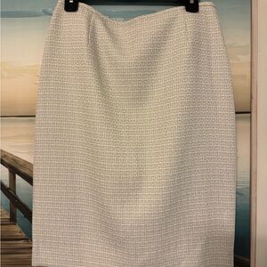 Tahari Cream Tweed Pencil Skirt